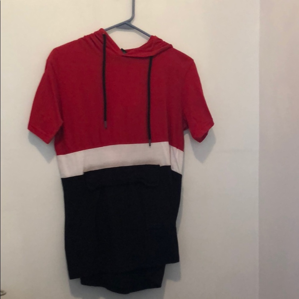Hooded color block t-shirt BOGO ITEM